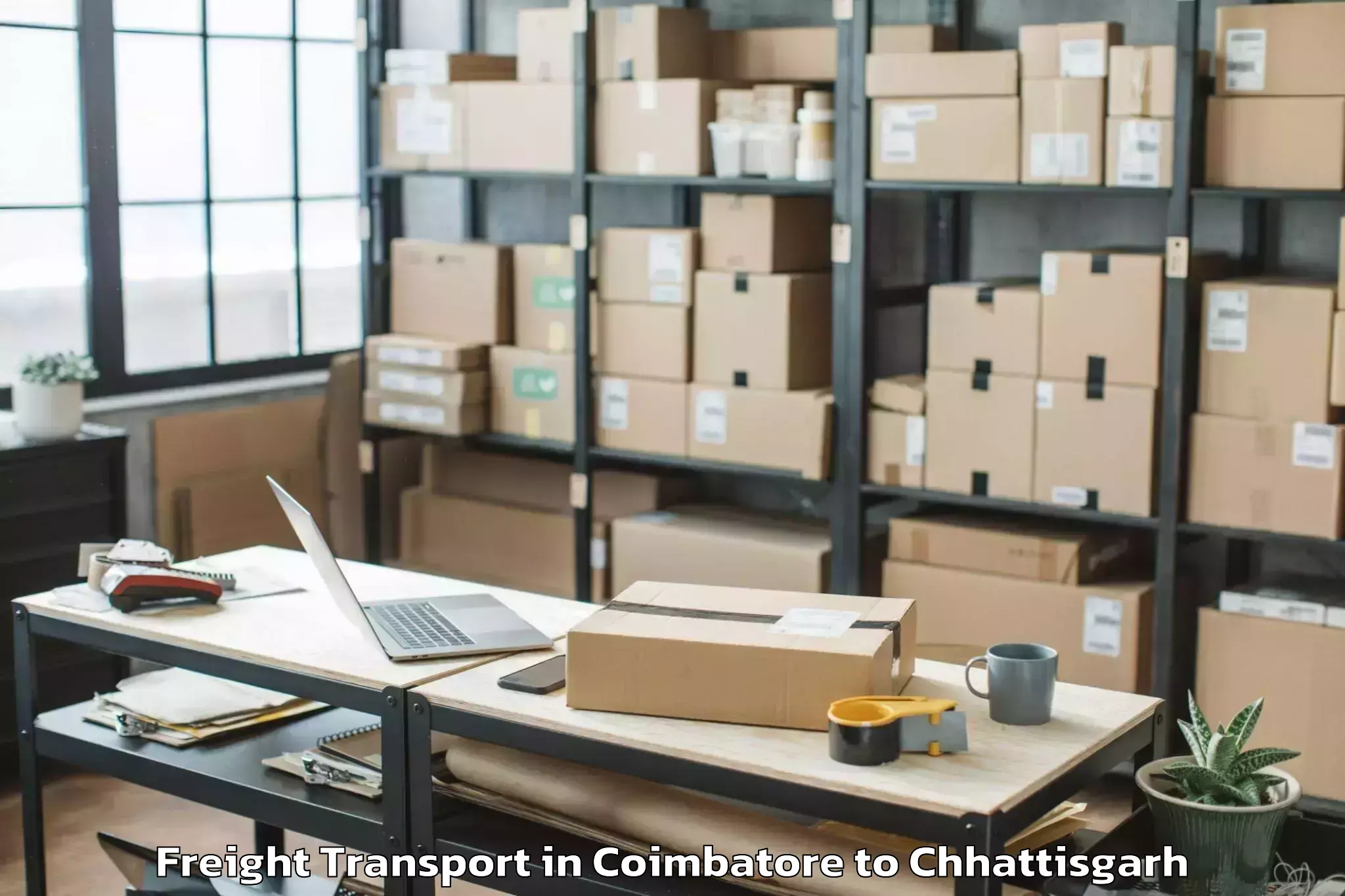 Get Coimbatore to Udaipur Dharamjaigarh Freight Transport